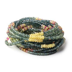 2.8-3.6mm Multi Color Sapphire Faceted Rondelles 16 inch 221 Beads (ONLINE ORDER ONLY)