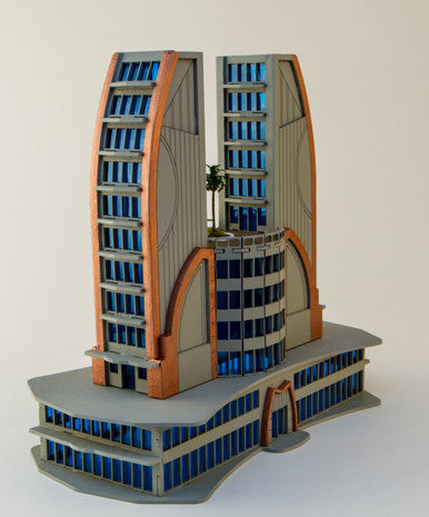 6mm Ultra Modern / Future City Building, Double Tower - 285CSS051 (Online Order Only)