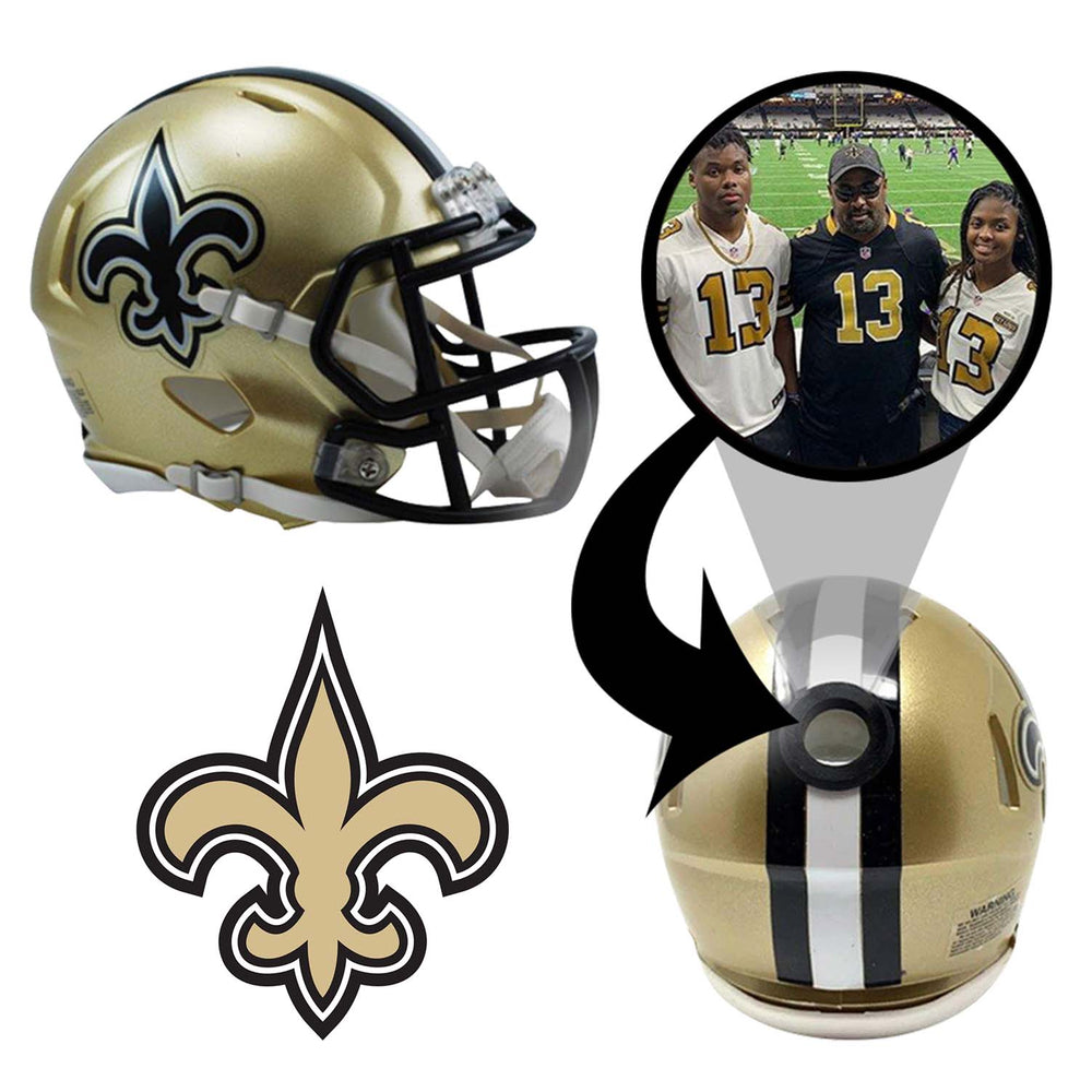 New Orleans Saints NFL Mini Helmet - Picture Inside (Online Order Only) (ONLINE ORDER ONLY)