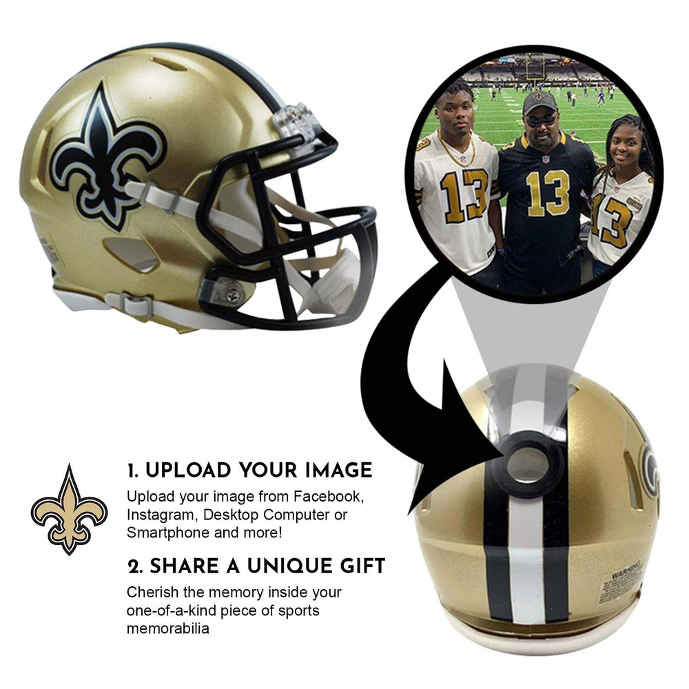 New Orleans Saints NFL Mini Helmet - Picture Inside (Online Order Only) (ONLINE ORDER ONLY)