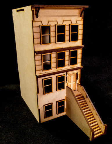 28mm "Brownstone" Row House (MDF) - 28MMDF400 (Online Order Only)