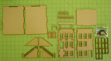 28mm "Brownstone" Row House (MDF) - 28MMDF402 (Online Order Only)