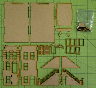 28mm "Brownstone" Row House (MDF) - 28MMDF405 (Online Order Only)