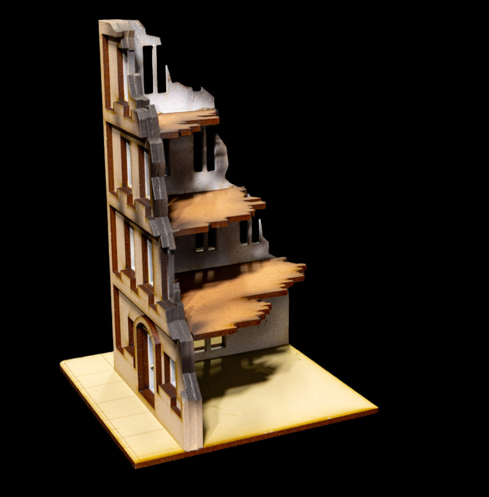 28mm European Corner Building - 28MMDF524-2 (Painted and Assembled) (Online Order Only)