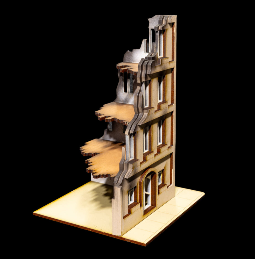 28mm European Corner Building - 28MMDF524-2 (Painted and Assembled) (Online Order Only)