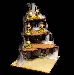 28mm European Corner Building - 28MMDF524-2 (Painted and Assembled) (Online Order Only)