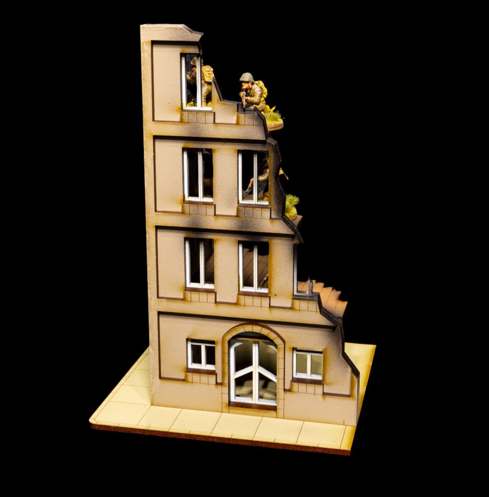 28mm European Corner Building - 28MMDF524-2 (Painted and Assembled) (Online Order Only)