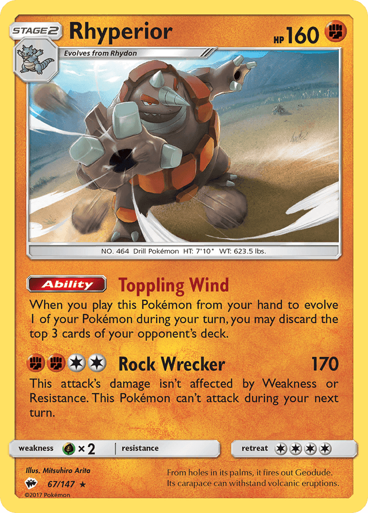 Rhyperior (67/147) [Sun & Moon: Burning Shadows] (Online Only)