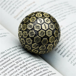 Metal Single 100 Sided Polyhedral Dice (D100) | Brass Color Solid (45mm) (Online Only)