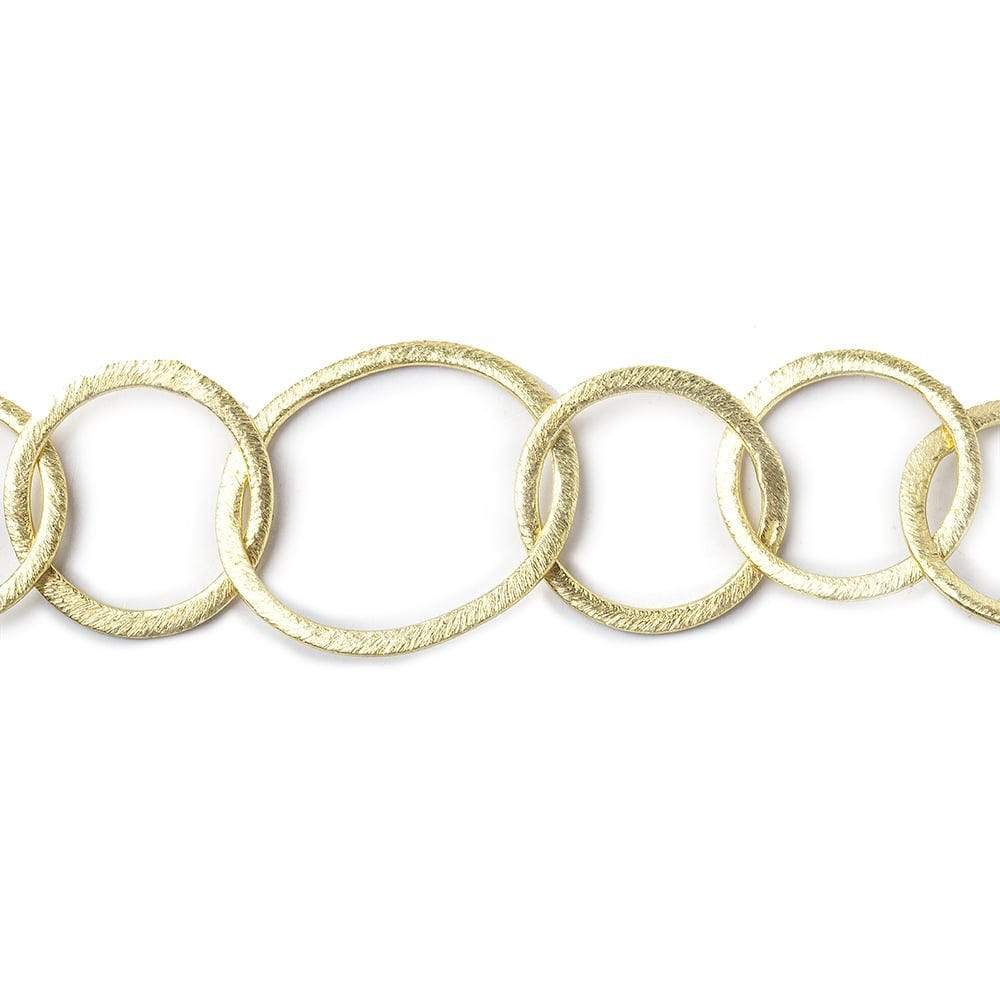 28x23-20mm 14ktGold plated Brushed Oval & Round Link Chain by the ft (ONLINE ORDER ONLY)