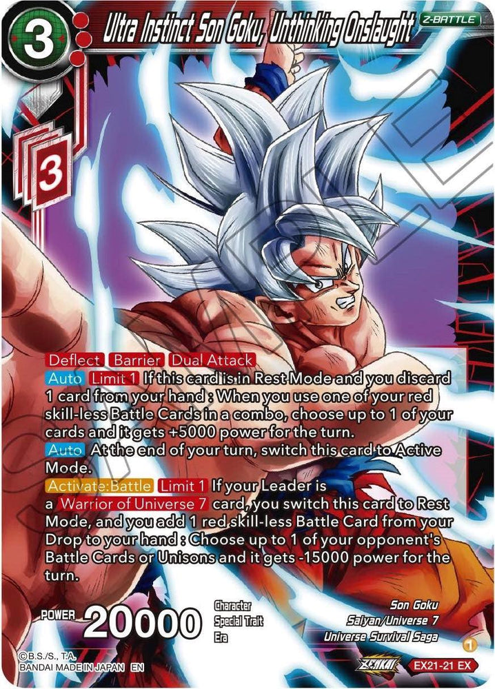 Ultra Instinct Son Goku, Unthinking Onslaught (EX21-21) [5th Anniversary Set] (ONLINE ORDER ONLY)