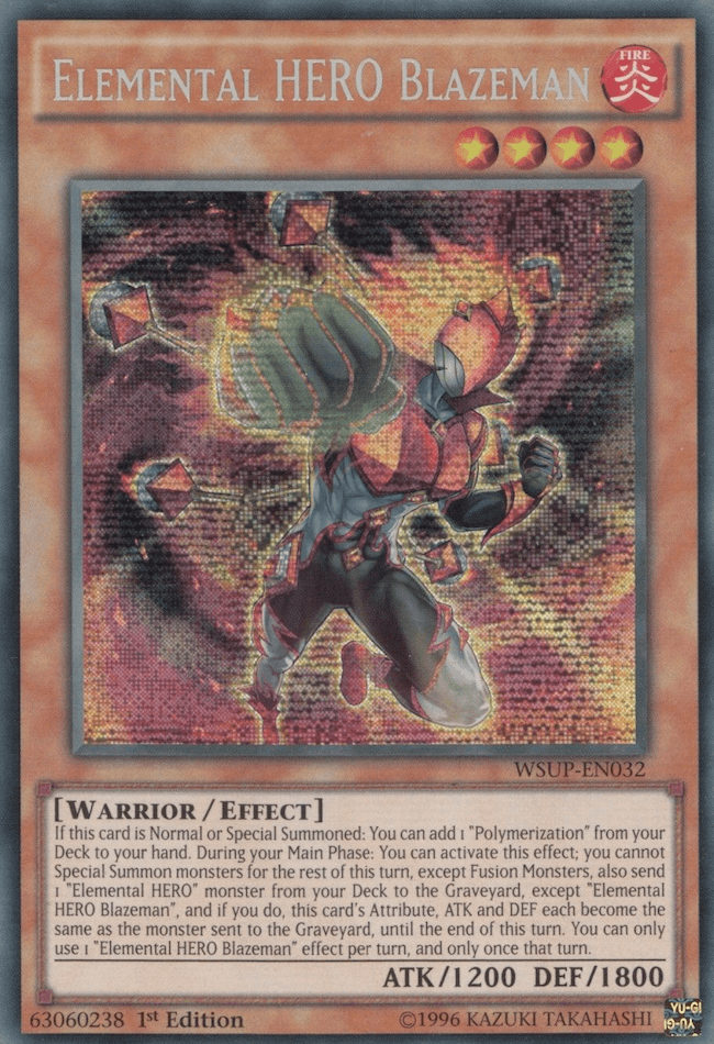Elemental HERO Blazeman [WSUP-EN032] Secret Rare (ONLINE ORDER ONLY)