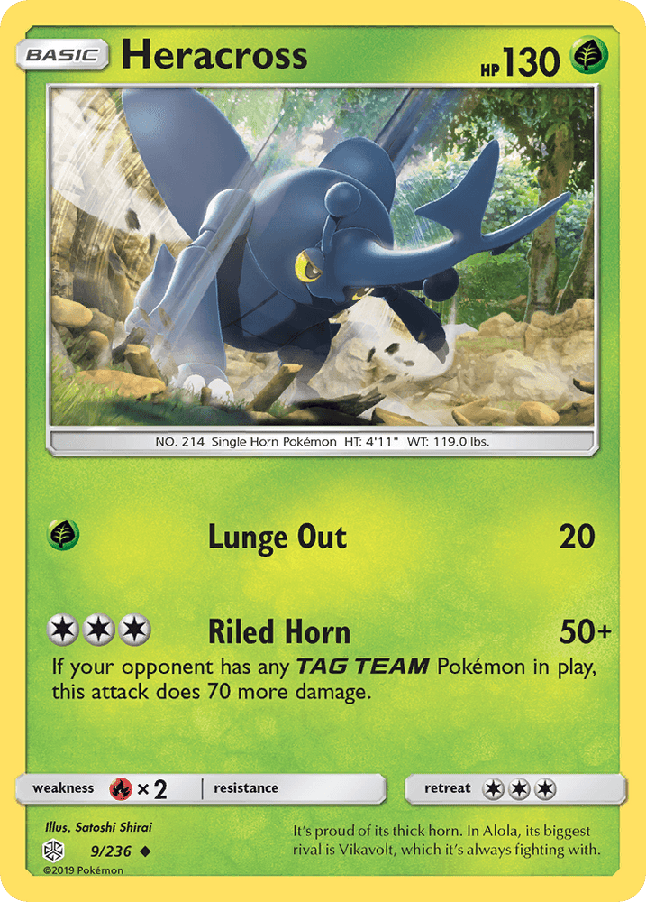 Heracross (9/236) [Sun & Moon: Cosmic Eclipse] (Online Only)
