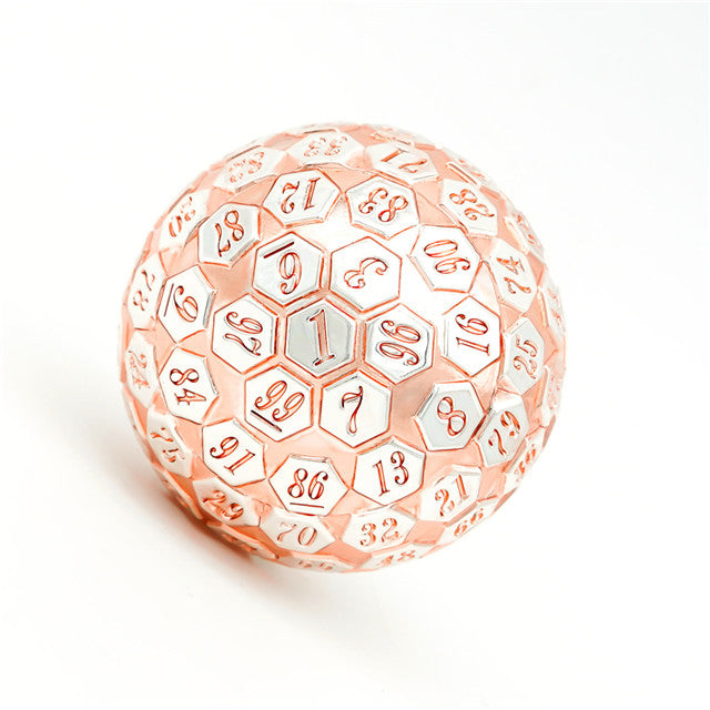 Pink & Silver Plated Ancient Metal d100 Dungeons and Dragons RPG (Online Only)