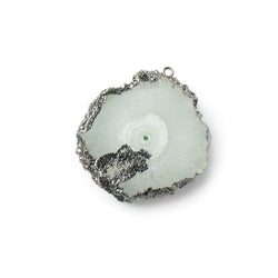 29x25mm Black Gold Leafed Solar Quartz Slice Focal Bead 1 piece (ONLINE ORDER ONLY)