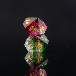 Watermelon Shattered Glass Dice Set (ONLINE ORDER ONLY)