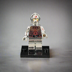 C-3PO Electroplated Silver Chrome – Custom Brick Compatible Minifigure (ONLINE ORDER ONLY)