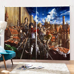 2 Panels Attack on Titan Curtains Cosplay Blackout Window Drapes (Online Order Only)