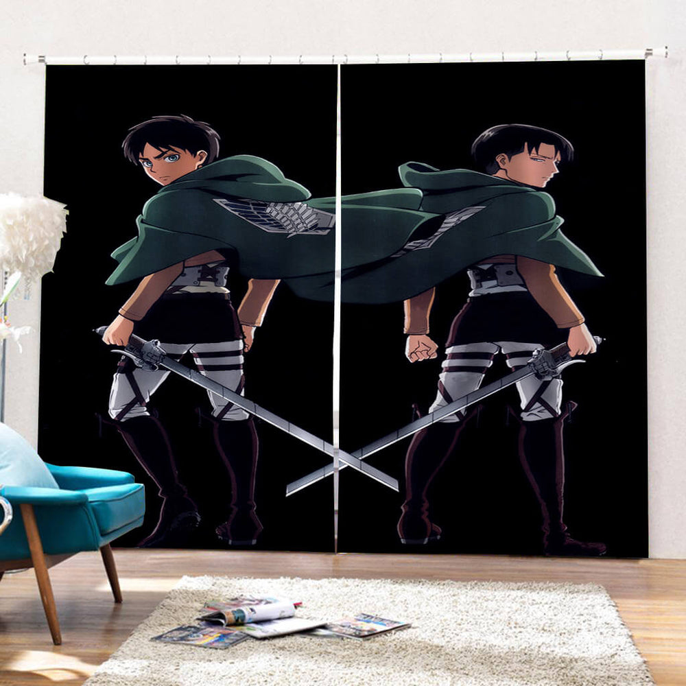 2 Panels Attack on Titan Curtains Cosplay Blackout Window Drapes (Online Order Only)