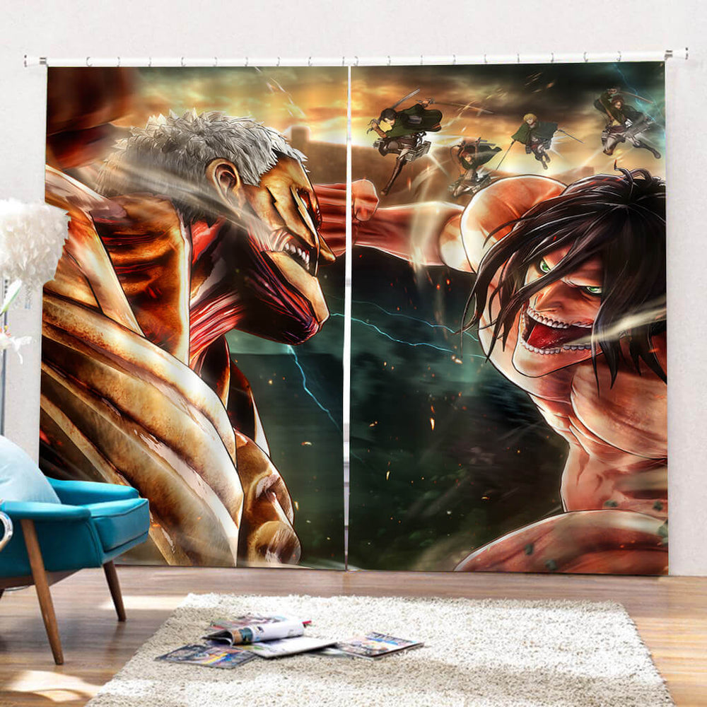 2 Panels Attack on Titan Curtains Cosplay Blackout Window Drapes (Online Order Only)