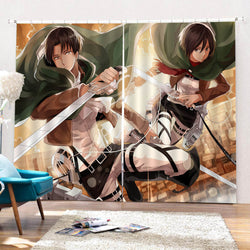 2 Panels Attack on Titan Curtains Cosplay Blackout Window Drapes (Online Order Only)