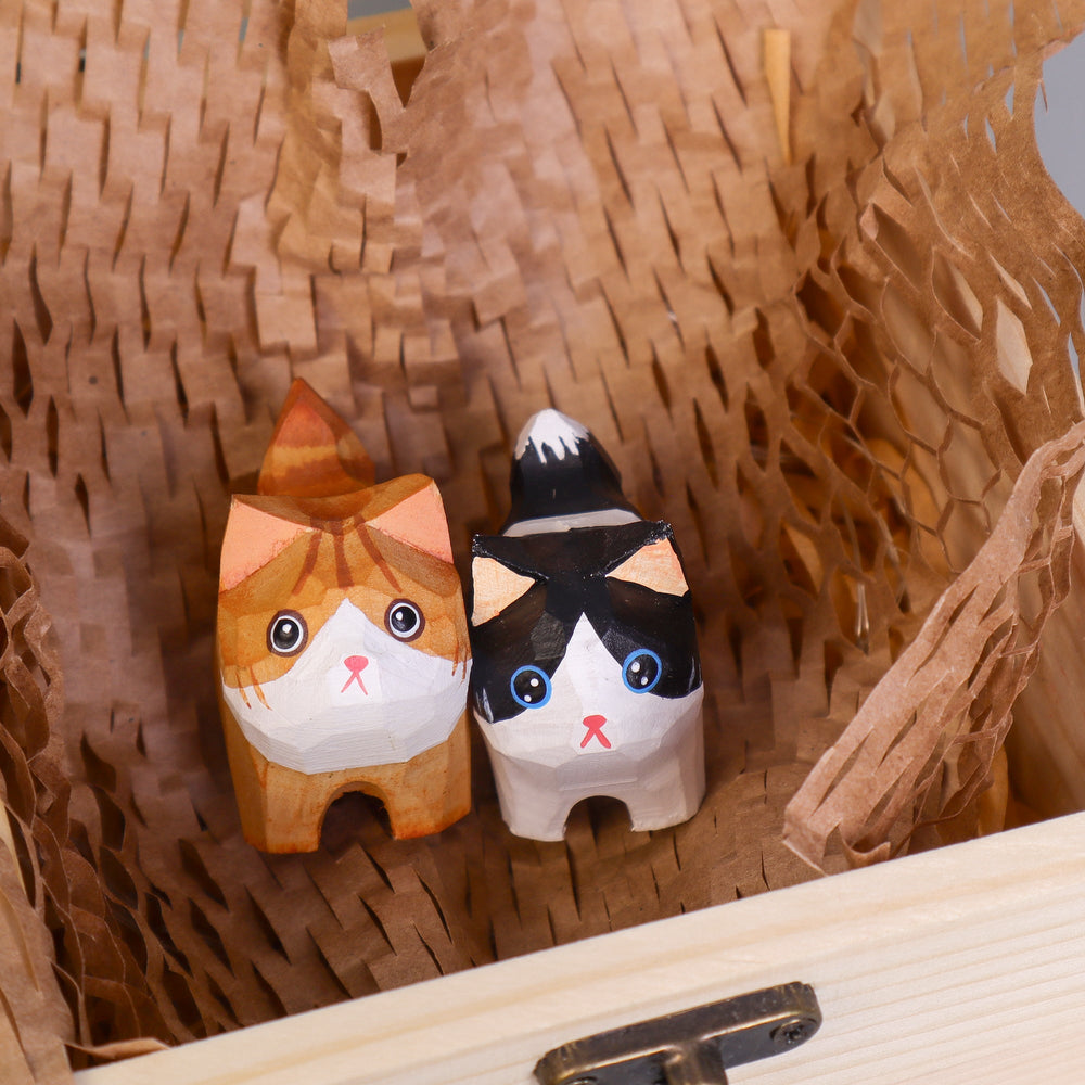 Hand-Carved Cat Painting Kit – Paint Two Cats, Create a Keychain (ONLINE ORDER ONLY)