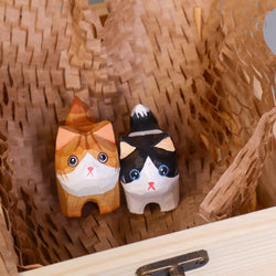 Hand-Carved Cat Painting Kit – Paint Two Cats, Create a Keychain (ONLINE ORDER ONLY)