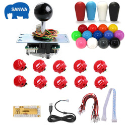 Sanwa DIY Arcade Kit – JLF-TP-8YT Joystick, OBSF-30/24 Buttons, USB Encoder (Online Only)