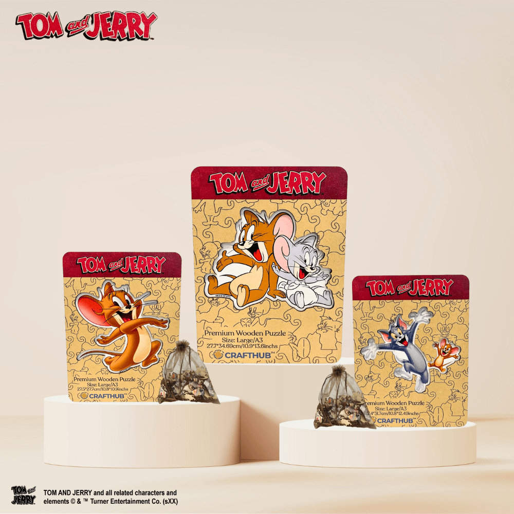 Cheerful Tom & Jerry Wooden Jigsaw Puzzle (Online Order Only)