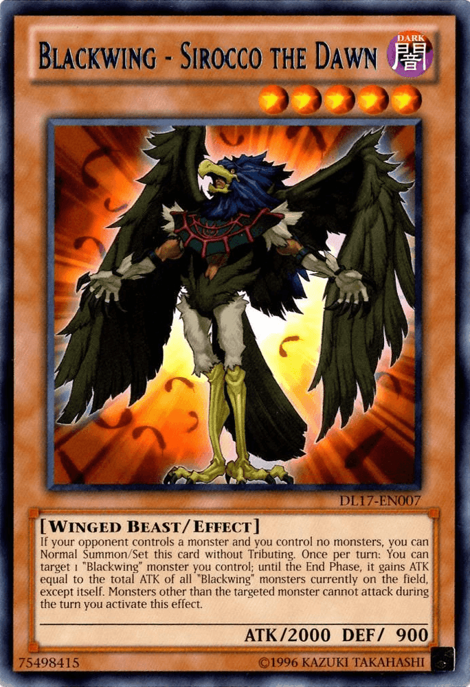 Blackwing - Sirocco the Dawn (Blue) [DL17-EN007] Rare (ONLINE ORDER ONLY)