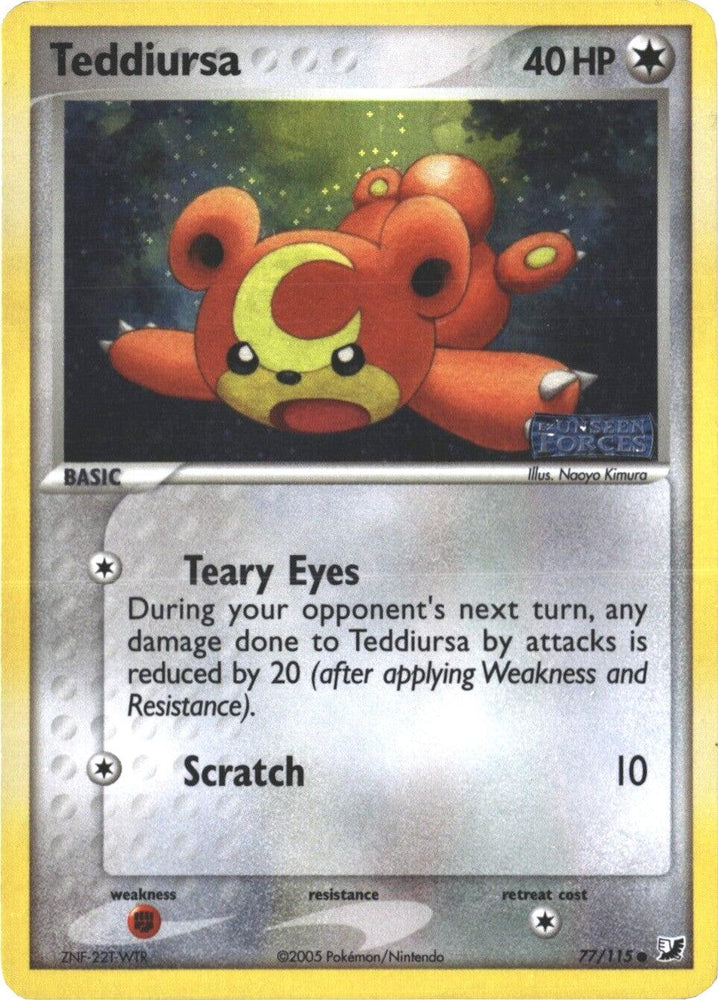 Teddiursa (77/115) (Stamped) [EX: Unseen Forces] (Online Only)