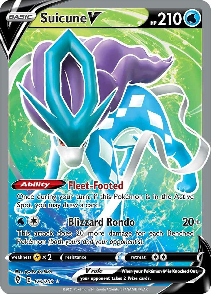 Suicune V (173/203) [Sword & Shield: Evolving Skies] (Online Only)
