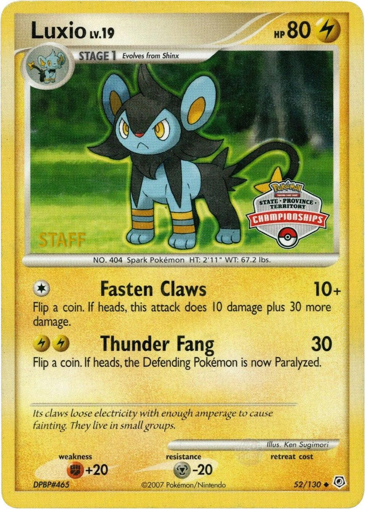 Luxio (52/130) (State Championship Promo) [Diamond & Pearl: Base Set] (Online Only)