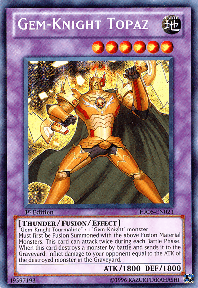 Gem-Knight Topaz [HA05-EN021] Secret Rare (ONLINE ORDER ONLY)