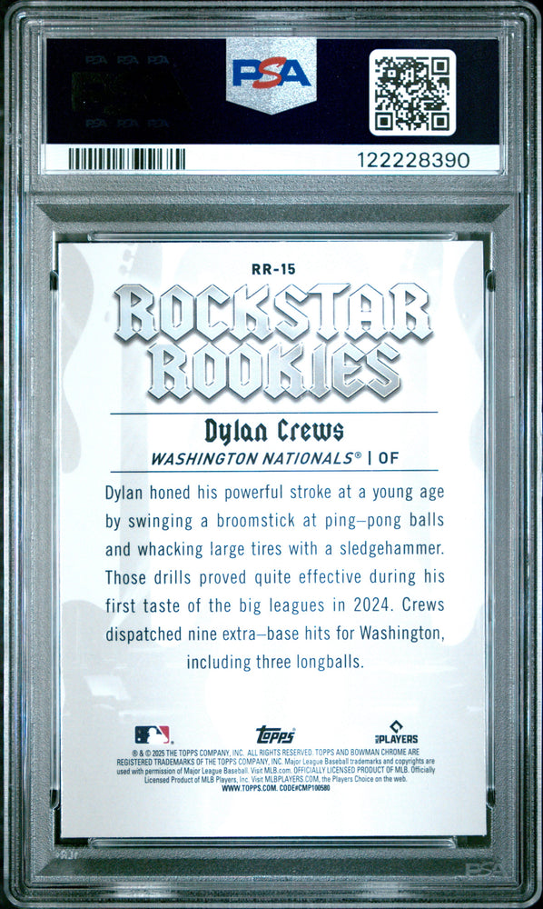 Graded 2025 Topps Bowman Dylan Crews #RR20 Rockstar Rookies Rookie RC Baseball Card PSA 7 Near Mint (ONLINE ORDER ONLY)