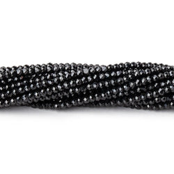 2mm Black Spinel Micro Faceted Rondelle Beads 12.5 inch 178 pieces AAA