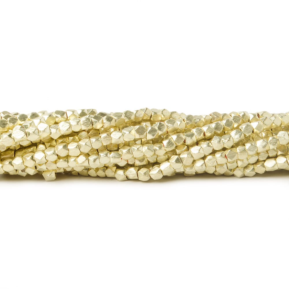 2mm Brushed Faceted Nugget Beads 8 inch 84 pieces (ONLINE ORDER ONLY)
