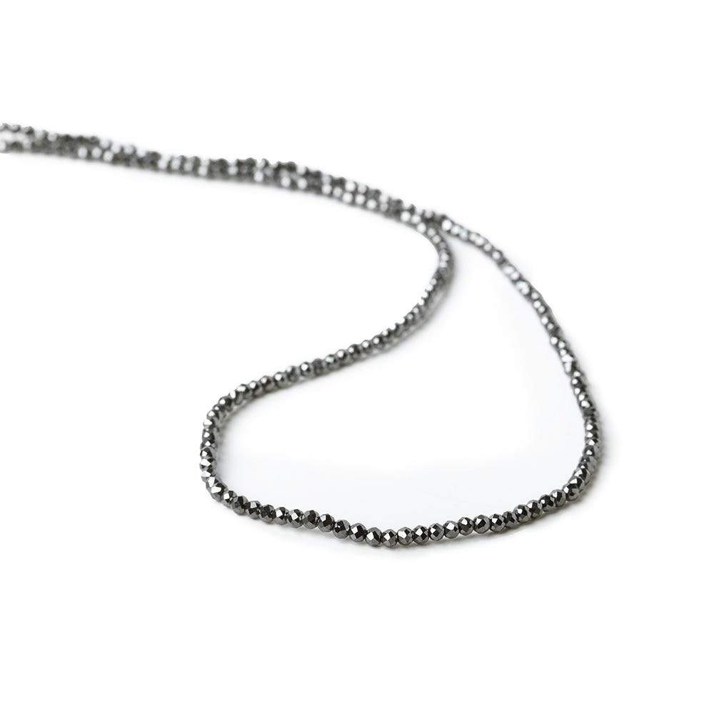 2mm Hematite Micro Faceted round beads 13 inch 180 pcs (ONLINE ORDER ONLY)