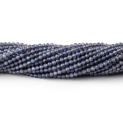 2mm Iolite Micro Faceted Round Beads 12.5 inch 168 pieces AA (ONLINE ORDER ONLY)