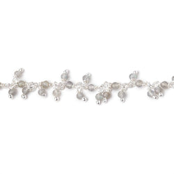 2mm Labradorite Micro Faceted Rounds on Sterling Silver Dangling Chain (ONLINE ORDER ONLY)
