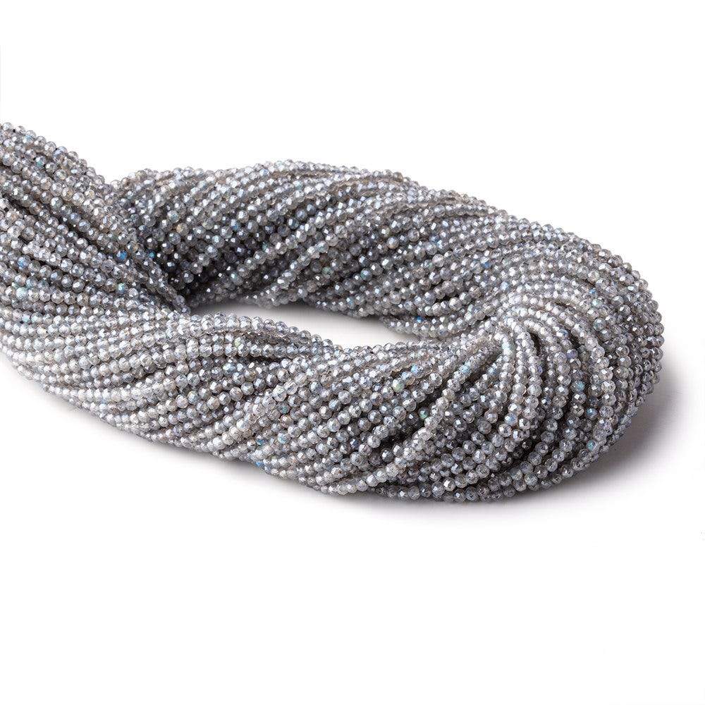2mm Metallic Labradorite micro faceted rondelle beads 13 inch 170 pieces