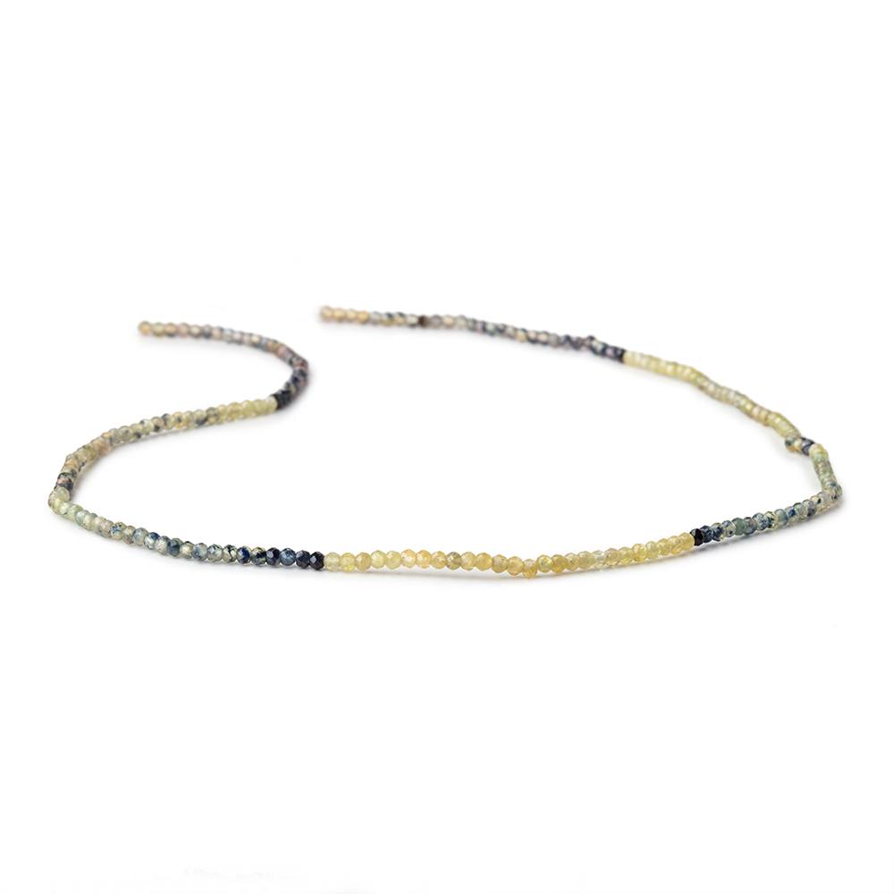 2mm Multi Color Fancy Sapphire Micro Faceted Rondelle Beads 12.5 inch 196 pieces AA (ONLINE ORDER ONLY)