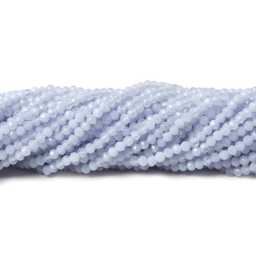 2mm Natural Blue Chalcedony micro-faceted rounds 13 inch 175 beads AAA (ONLINE ORDER ONLY)