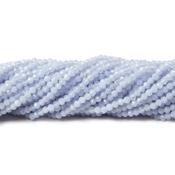 2mm Natural Blue Chalcedony micro-faceted rounds 13 inch 175 beads AAA (ONLINE ORDER ONLY)