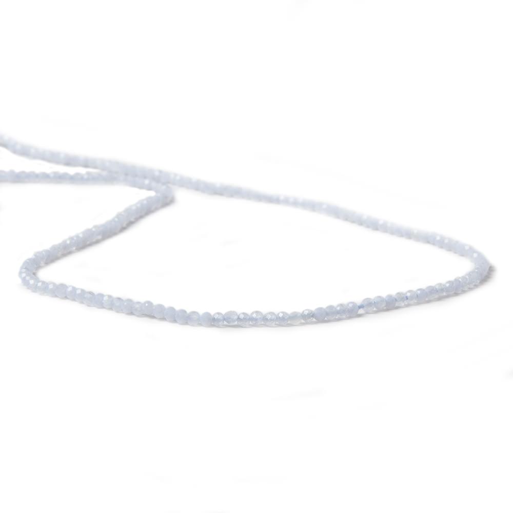 2mm Natural Blue Chalcedony micro-faceted rounds 13 inch 175 beads AAA (ONLINE ORDER ONLY)
