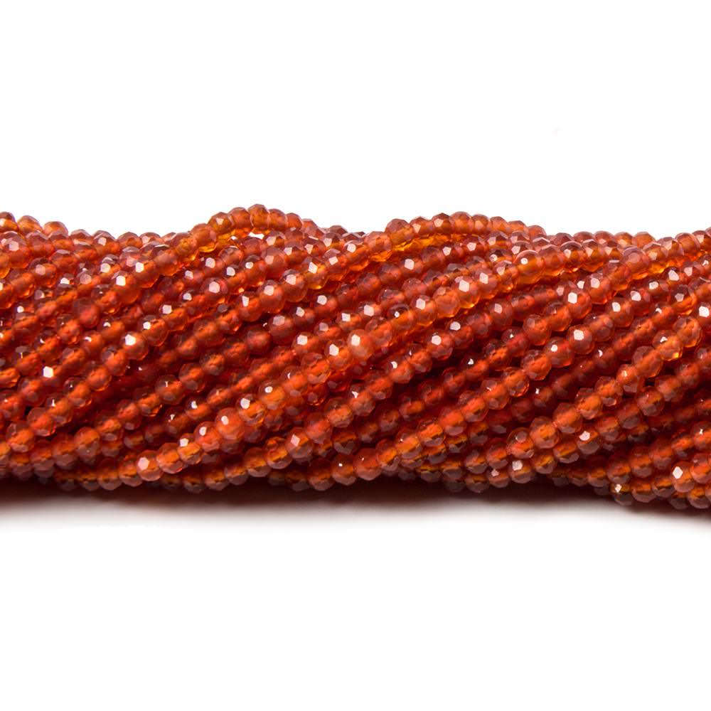 2mm Orange Chalcedony micro-faceted rounds 13 inch 175 beads AAA (ONLINE ORDER ONLY)