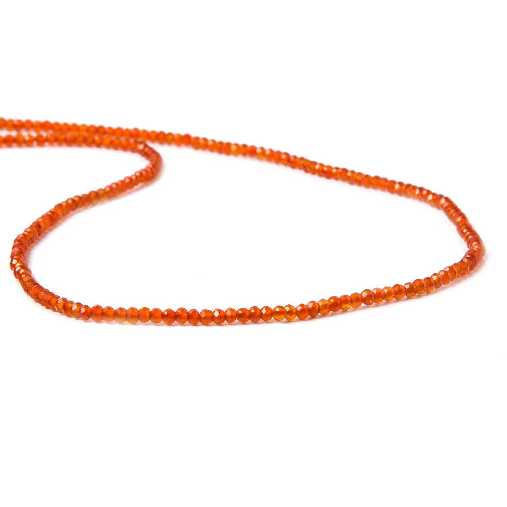 2mm Orange Chalcedony micro-faceted rounds 13 inch 175 beads AAA (ONLINE ORDER ONLY)