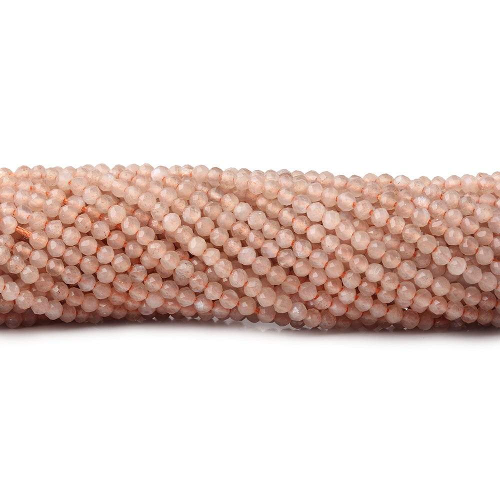 2.2mm Peach Moonstone microfaceted round beads 13 inch 175 pieces (ONLINE ORDER ONLY)