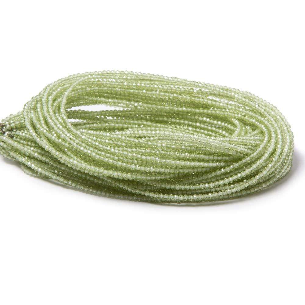 2mm Peridot Micro Faceted Rondelle Beads 18 inch 280 pieces