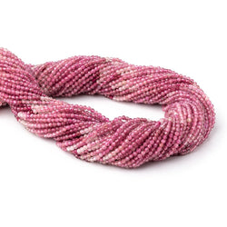 2mm Pink Tourmaline Micro Faceted Round Beads 12.5 inch 156 pieces